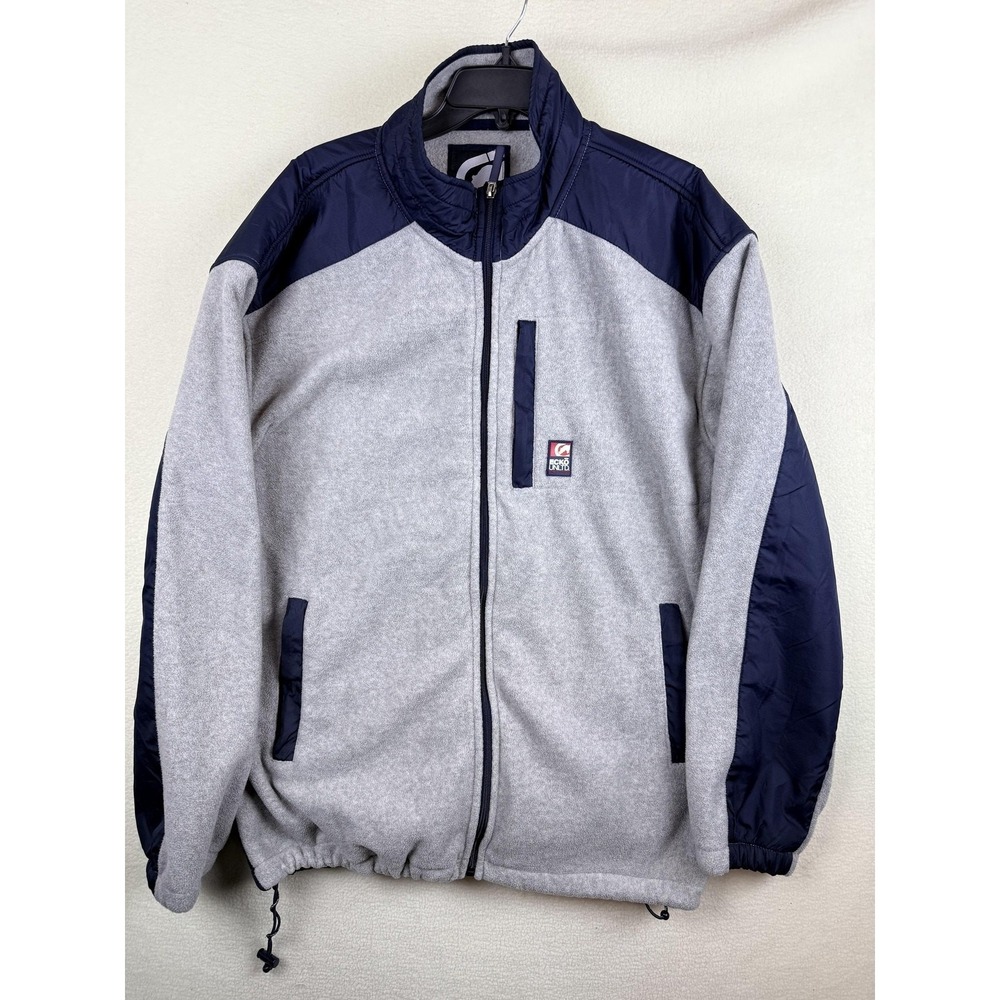 Ecko Unltd Jacket Mens 2XL Gray Navy Fleece Lined Windbreaker Full Zip Pockets